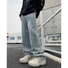 Cool And Stylish Streetwear Jacquard Full-print Jeans