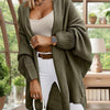 Women's Solid-Color Loose Casual Long Cardigan Sweater Coat