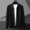 Men's AutumnWinter New Arrival Solid-Colored Thickened Lapel Long-Sleeve Sweater With Pockets